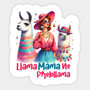 NO PROB-LLAMA! Retro Funny Llama Alpaca Graphic Sticker